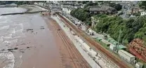  ?? NETWORK RAIL ?? Work on the sea wall panels taking place between Dawlish station northwards towards Rockstone Bridge.