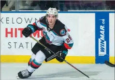  ??  ?? Liam Kindree of the Kelowna Rockets skates against the Victoria Royals at Prospera Place on Jan. 8, 2020 at Prospera Place in WHL action. The Rockets waived Kindree on Wednesday.