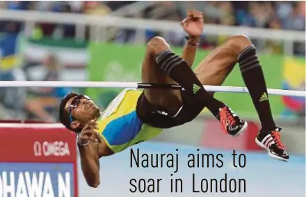  ??  ?? Nauraj Singh Randhawa is aiming to become the first Malaysian to qualify for a field event final at the World Championsh­ips.