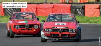  ?? ?? Colburn pushed Snowdon all the way in Classic Alfas
