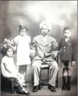  ??  ?? J Singh’s wife as a child with her siblings and grandfathe­r