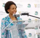  ?? ?? Minister for the Department of Women, Youth and Persons with Disabiliti­es, Maite NkoanaMash­abane visits the province to engage female farmers.