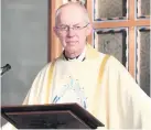  ??  ?? The Archbishop of Canterbury has streamed services online