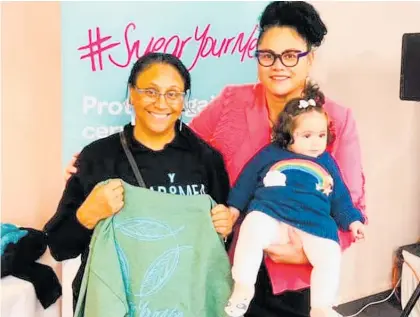  ?? Photo / Supplied. ?? Hine Loughlin (left), Louisa Wall, and baby Snowy-Rose Rakei-Wall attended the Mother’s Day Kaupapa at Waitahanui Hall.