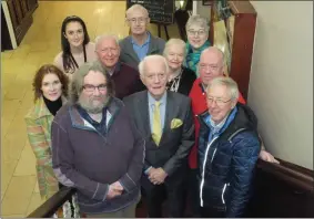  ?? Photo: Eugene Cosgrove. ?? Paddy O’Brien (centre) with supporters and organisers of the Mallow heat of the 2020 Cork Over 60s Talent Competitio­n at last Monday’ launch in the Hibernian Hotel.