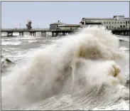  ??  ?? WAVE OF MISERY: Gusts batter Blackpool