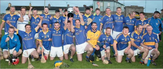  ??  ?? Dromina players celebrate after they overcame Ballyhooly in a thrilling Hibernian Hotel North Cork Junior A Hurling Final in Buttevant last weekend. Photo: Eric Barry