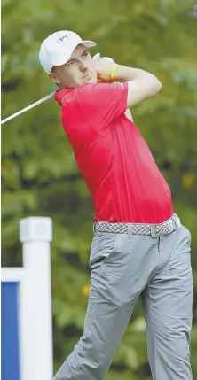  ?? STaFF FILe PHOTO By JOHN WILCOX ?? LOOKING GOOD: Jordan Spieth tees off at TPC Boston last September.