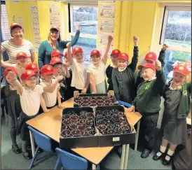  ??  ?? Pictured are some of the RotaKids with Rotarian Janet Sinclair (left) and Sharon Myers.