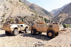  ?? The Associated Press ?? ■ In this Aug. 25 file photo, armored vehicles are seen in Panjshir Valley, north of Kabul, Afghanista­n.