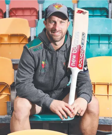  ?? Picture: NIKKI DAVIS-JONES ?? STATE HONOUR: New Tasmania captain Matthew Wade at Blundstone Arena.