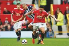  ?? Reuters ?? Manchester United’s Alexis Sanchez during the 1-0 loss to bottom club West Bromwich Albion on Sunday. The defeat handed the title to Manchester City with five games to spare.