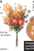  ??  ?? Autumn bouquet, currently reduced to £59.50 from £85, Laura Ashley Pumpkin serving dish, currently reduced to £31.50 from £45, Laura Ashley