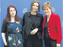  ?? Picture: PA. ?? First Minister Nicola Sturgeon with writer and publisher Heather McDaid, left, and Elif Shafak at the Edinburgh Internatio­nal Book Festival.