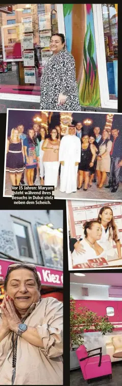  ??  ?? Vor 15 Jahren: Maryam steht während ihres Besuchs in Dubai stolz neben dem Scheich.