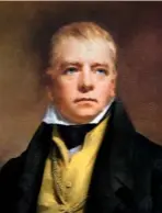  ??  ?? A reproducti­on of a portrait by Henry Raeburn in 1822 of Sir Walter Scott.