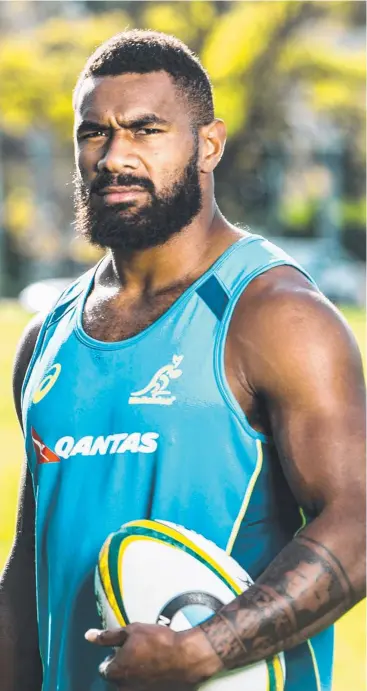  ?? Picture: STUART WALMSLEY ?? IN FOCUS: Marika Koroibete says while he’ll feel sad about missing the NRL grand final with former team the Storm, he’s happy with his switch to rugby union.
