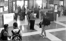  ??  ?? (Right) This image taken from security video provided by the Bulgarian Interior Ministry Thursday purports to show the unidentifi­ed bomber (centre) with long hair and wearing a baseball cap, at Burgas Airport in Burgas, Bulgaria, on Wednesday.