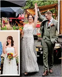  ?? ?? ●●The wedding dresses worn by Carly Blackwell bought from St Ann’s Hospice bridal boutique.