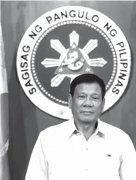  ?? MALACAÑANG PALACE PHOTO ?? President Rodrigo R. Duterte, in his message, wishes National Prisaa Games 2019 organizers, participan­ts and guests a successful event.