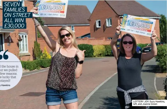  ??  ?? LOTTERY JOY: Suzy Hawkins, left, and Joanne Green