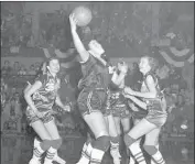  ??  ?? LOMETA ODOM, an All-American with Wayland Baptist, takes a shot during the 1955-56 season.