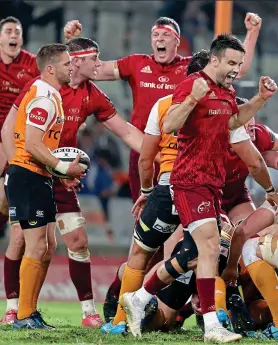  ?? INPHO ?? Escape: Conor Murray (right) leads Highveld celebratio­ns