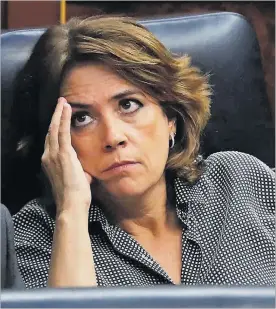  ?? EFE / JUAN CARLOS HIDALGO ?? La ministra de Justícia, Dolores Delgado, en un ple del Congrés.