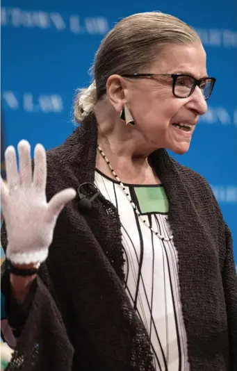 ?? GETTY IMAGES ?? WORKING FROM HOME: Supreme Court Justice Ruth Bader Ginsburg will work from home while convalesci­ng after lung cancer surgery prior to the court’s several-week midwinter recess.