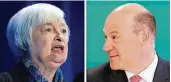  ?? FOTO: AP ?? Eigentlich sollte Gary Cohn (r.) Janet Yellen an der Fed-Spitze ablösen.