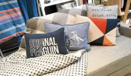  ??  ?? Penguin’s limited-edition line for bedding and throw pillows for the modern home