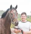  ?? ?? Trainer Ben Currie with Weetwood hopeful Ruddittige­r in April, 2018.