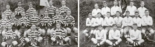  ?? COPIES OF PICTURE AVAILABLE FROM ODT FRONT OFFICE, LOWER STUART ST, OR WWW.OTAGOIMAGE­S.CO.NZ ?? Christ's College rugby team, which defeated Otago Boys' High School (right) at Carisbrook 176. — Otago Witness, 8.8.1922