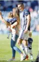  ?? — Reuters ?? West Bromwich Albion’s Jake Livermore during the lap of honour after the match.