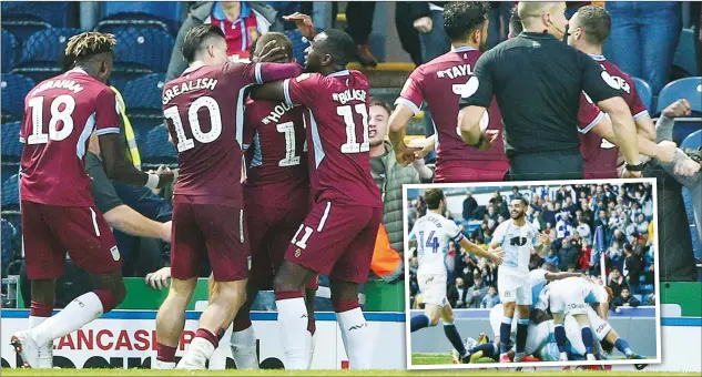  ?? PICTURE: PSI/Craig Galloway ?? IN THE NET: Conor Hourihane has hit the equaliser. Inset, Blackburn striker Danny Graham (10) celebrates his goal