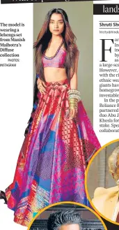 ?? PHOTOS: INSTAGRAM ?? The model is wearing a lehenga set from Manish Malhotra’s Diffuse collection