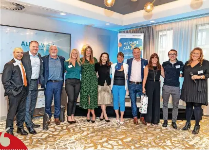  ?? ?? Supporters of Alex’s Wish charity, including founders Emma and Andy Hallam, third and fourth right, at the thanksgivi­ng lunch at the Novotel Hotel in Leicester