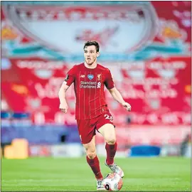  ??  ?? Andy Robertson in action against Crystal Palace last Wednesday night