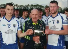  ??  ?? Joint captains Kevin Poole and Ollie Doran with Jack O’Brien.