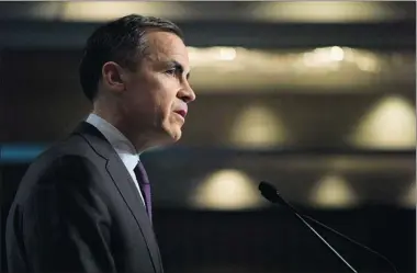  ?? IAN WILLAMS/ BLOOMBERG NEWS ?? Bank of Canada governor Mark Carney says there are signs Canadians are taking warnings of looming rate hikes seriously.