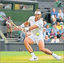  ?? AFP ?? Rafael Nadal in action against Netherland­s' Botic van de Zandschulp on Monday.