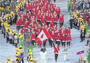  ?? AFP ?? Canada’s delegation during the opening ceremony of the 2016 Rio Olympics.