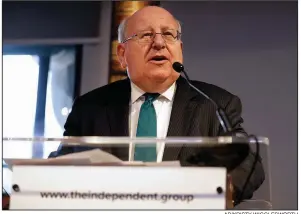 ?? AP/KRISTY WIGGLESWOR­TH ?? British lawmaker Mike Gapes speaks Monday during a news conference to announce the formation of The Independen­t Group in London.