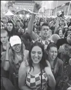  ??  ?? Croatia's supporters react as they watch the Russia 2018 World Cup semifinal football match.