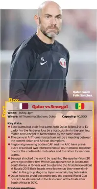  ?? ?? Qatar coach Felix Sanchez.