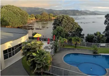  ??  ?? The coastal view from Te Kaha Beach Hotel.