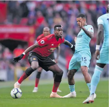  ?? Photo: Zimbio ?? Paul Pogba of Manchester United controls the ball against Newcastle United during the English Premier League match at Old Trafford in United Kingdom on October 6, 2018