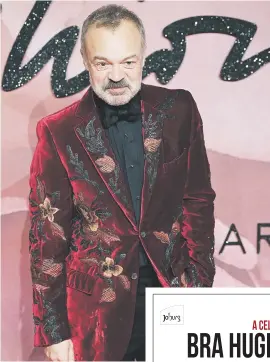  ?? Picture:EPA ?? HOST. British television show host Graham Norton arrives at the annual British Fashion Awards in 2016.