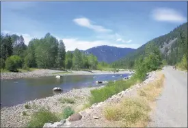  ?? J.P. SQUIRE/Special to The Okanagan Weekend ?? Old Hedley Road between Hedley and Princeton in the Similkamee­n Valley follows the Similkamee­n River, above, but also has numerous challengin­g climbs and exhilarati­ng descents for cyclists.