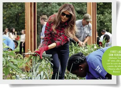  ??  ?? FIRST LADY CON VERDURA